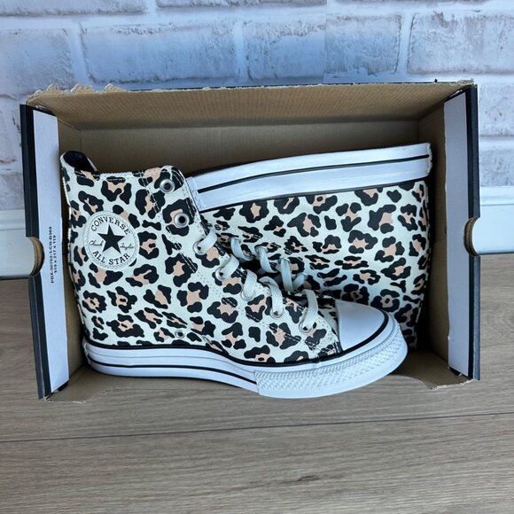 ❤️Converse Chuck Taylor Wedge Platform Leopard Sz 10.5 Women Shoes Black A14938C - Picture 7 of 11